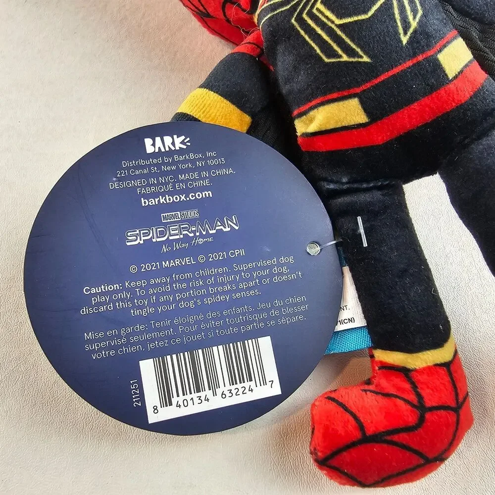 BarkBox Marvel Spider-Man No Way Home Dog Toy Plush XS-S Small Dog New With Tags